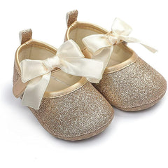 Baby Girl Golden Bow Pre Walker Pumps