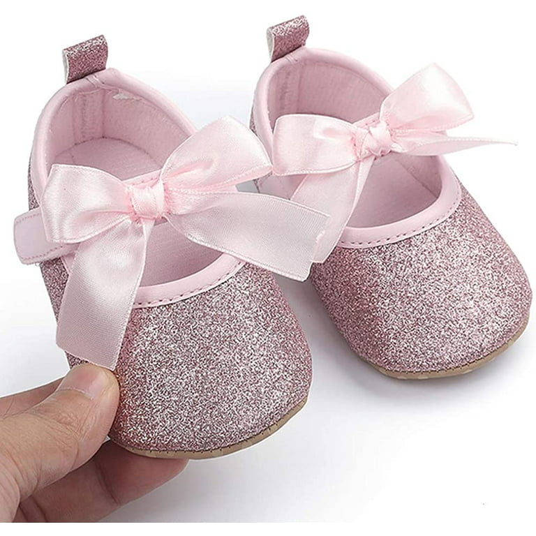 Baby Girl Pink Bow Pre Walker Pumps