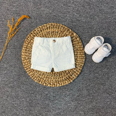 White Cotton Shorts For Baby Boys