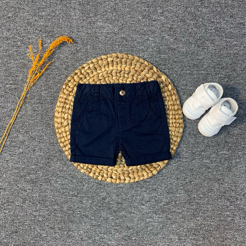 Blue Cotton Shorts For Baby Boys