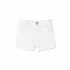 White Cotton Shorts For Baby Boys