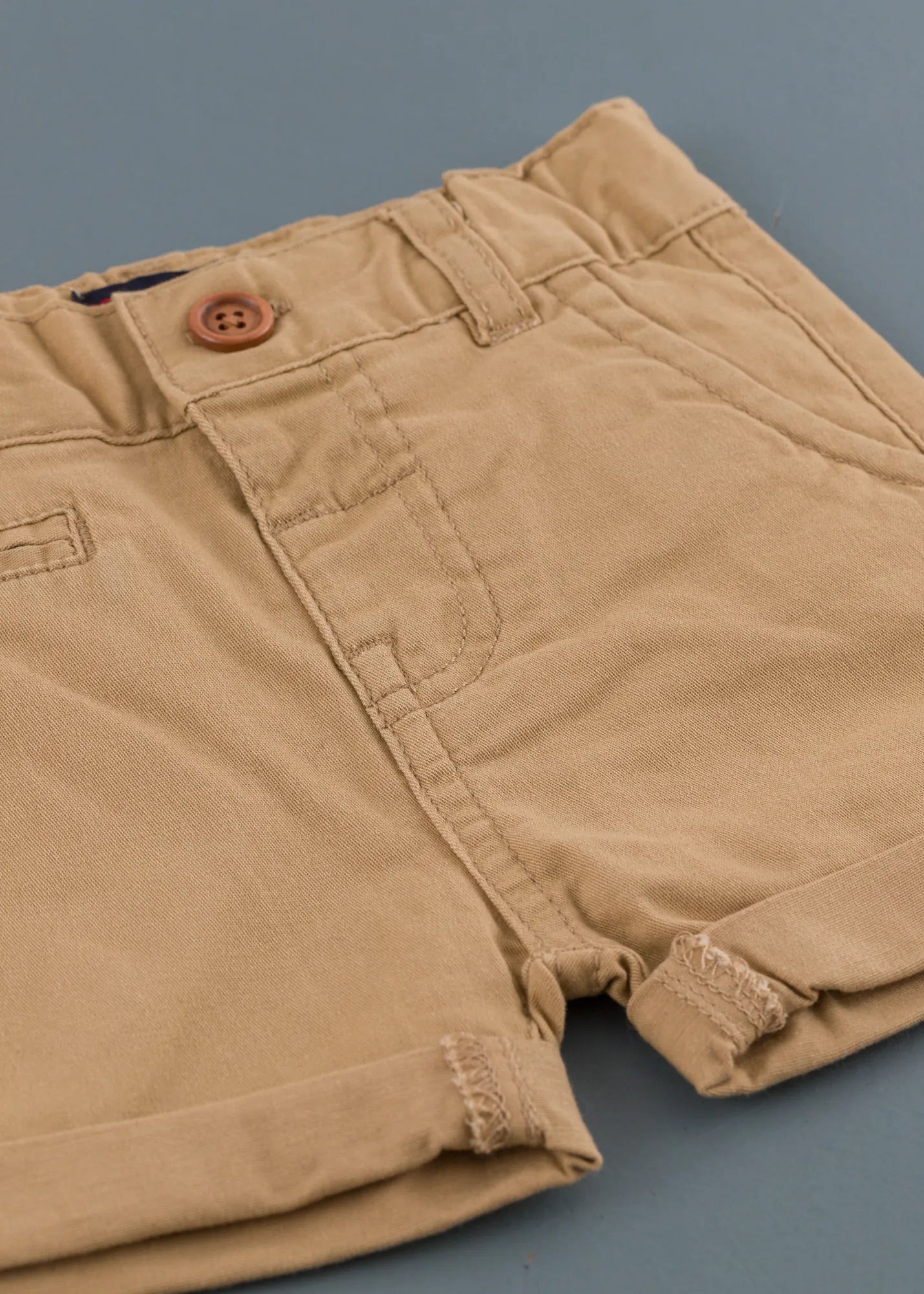 Beige Cotton Shorts for Baby Boys