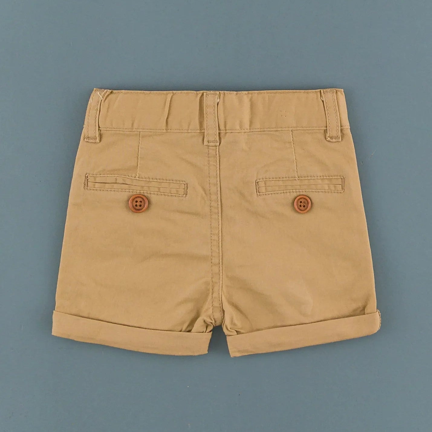 Beige Cotton Shorts for Baby Boys