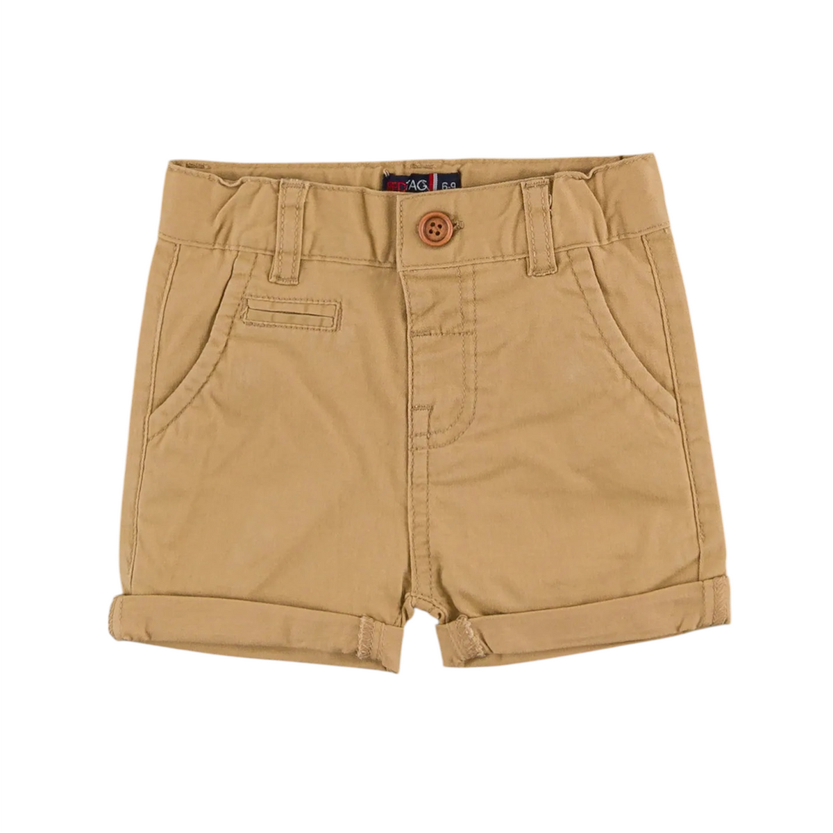 Beige Cotton Shorts for Baby Boys