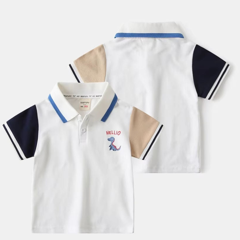 Baby Boy Cotton Dino Polo T-Shirt