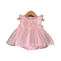Baby Girl Pink Frill Bodysuit Frock