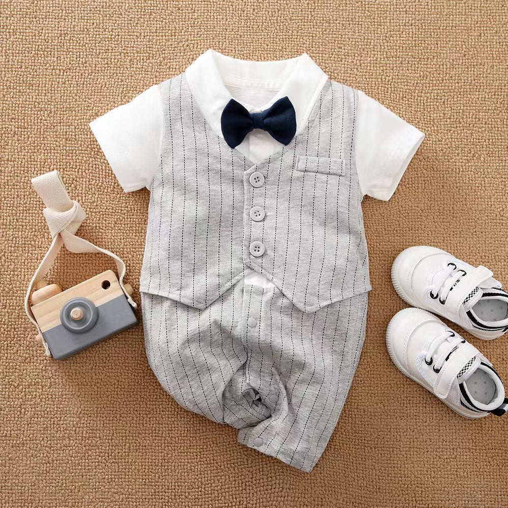 Baby Boy Bow Formal Romper