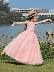 Pink Lace Party Wear Frock