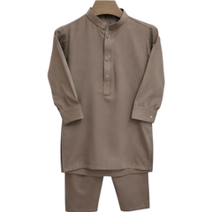 Baby Boy Brown Wash-n-Wear Kurta Trouser Set