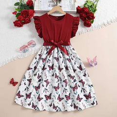 Maroon Butterfly Frock