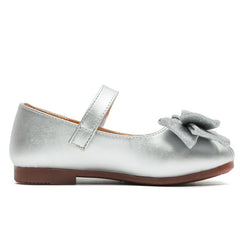 Silver Pumps Baby Girl Silver Glitter Pumps with Bow