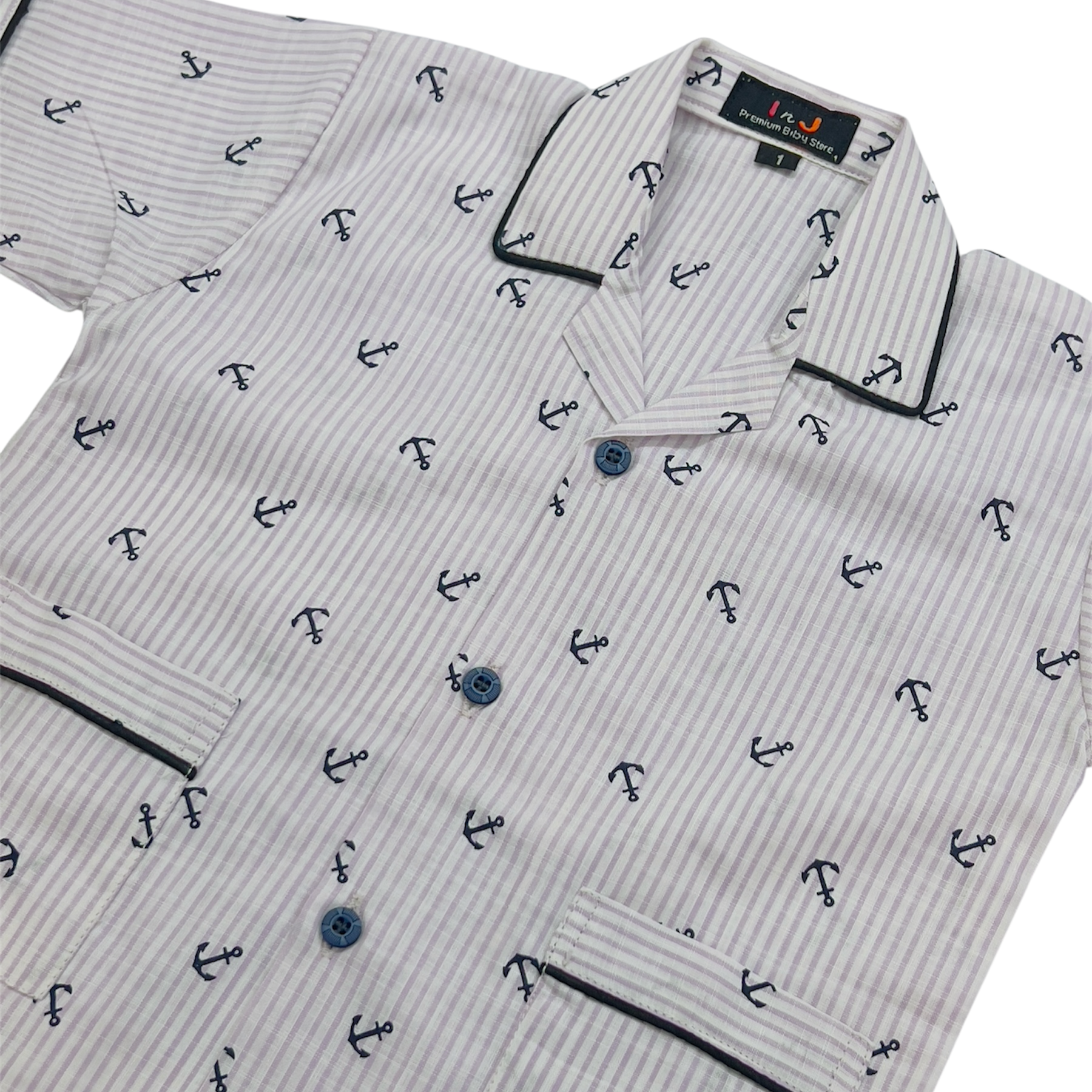 White Stripes Cotton Night suit