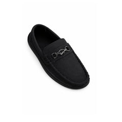 Baby Boy Black Buckle Loafers