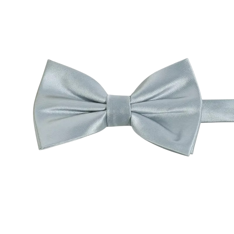 Silver Silk Bow Tie