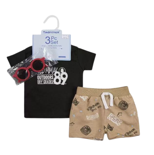 3 Piece Baby Boy Trendy Summer Set
