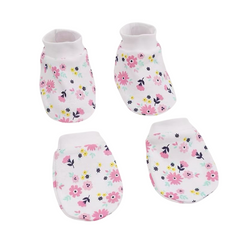 Soft touch Mittens & Booties Set Flower