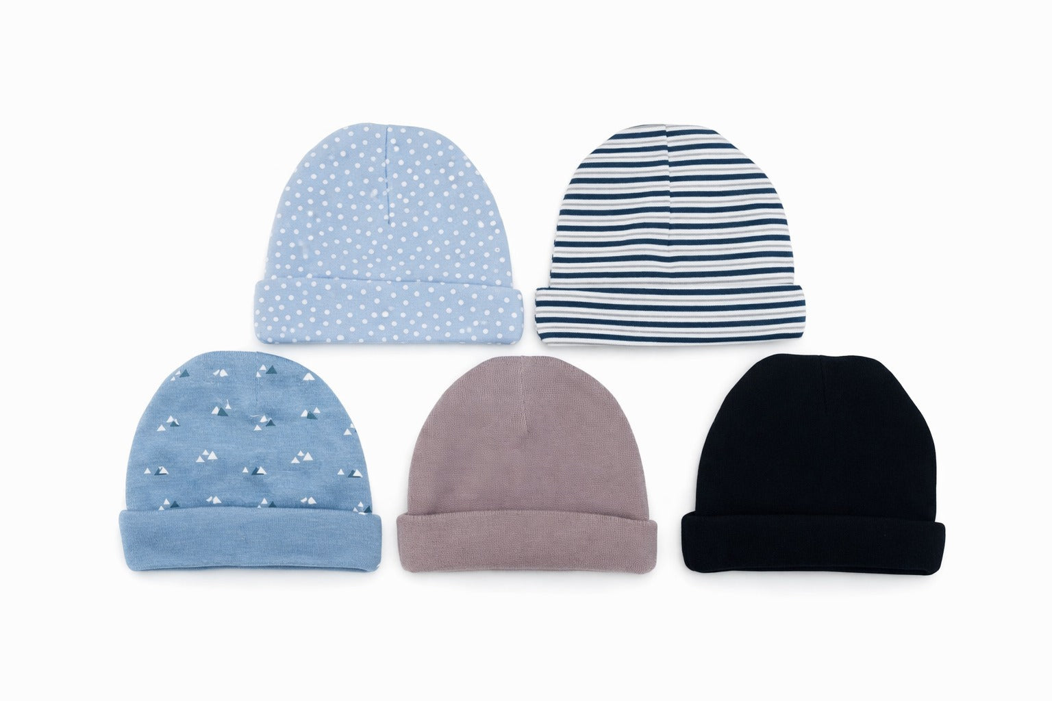 5 Pcs Infant Round Cap Set