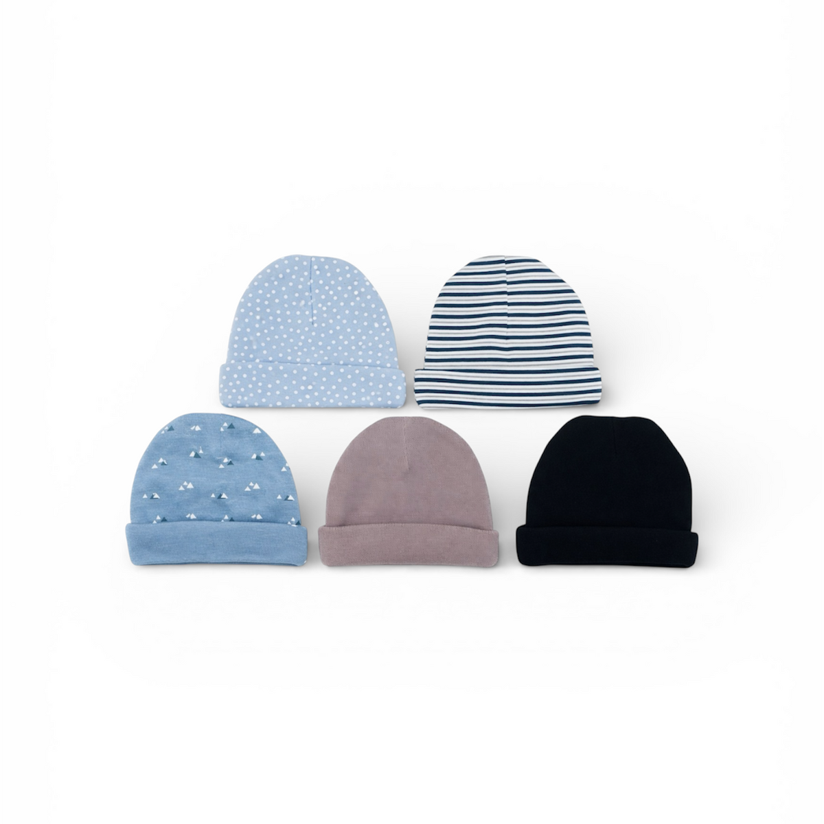 5 Pcs Infant Round Cap Set