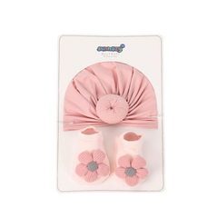 Pink Turban Cap & Socks Set