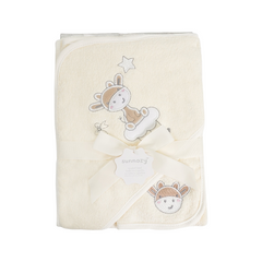 Beige Hooded Bath Towel + Face Towel