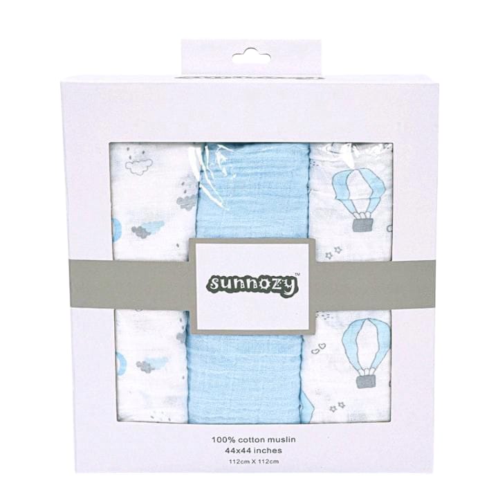 3PK Muslin Swaddle Sheets 100% Cotton