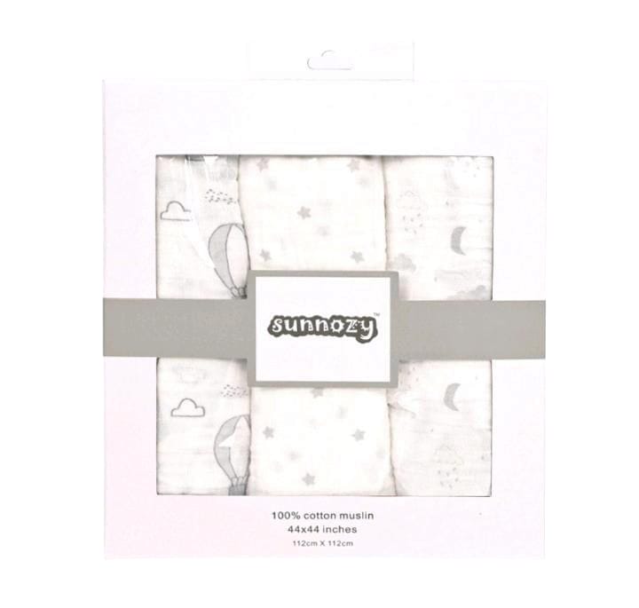 3PK Muslin Swaddle Sheets 100% Cotton
