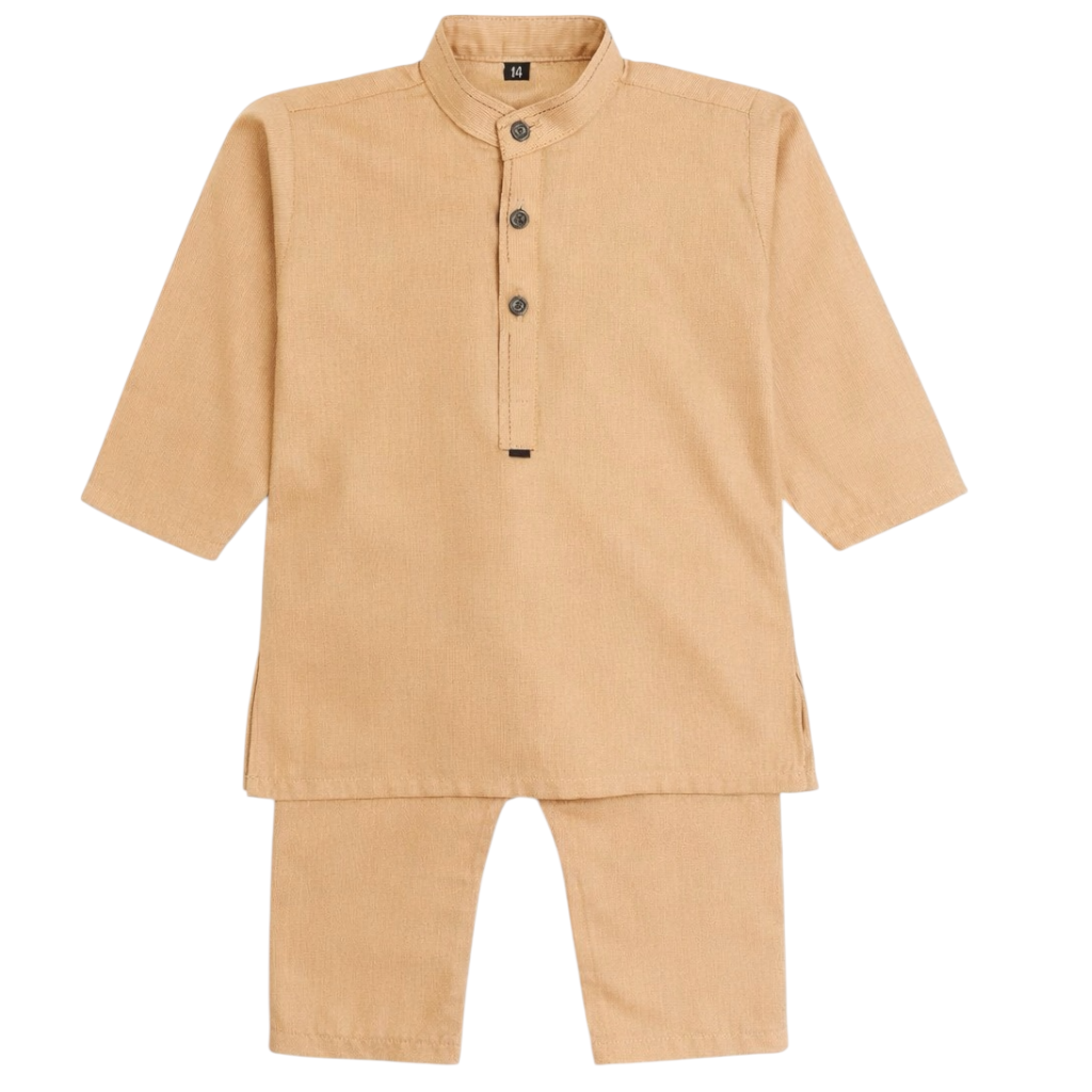 Baby Boy Rust Wash-N-Wear Kurta Trouser Set