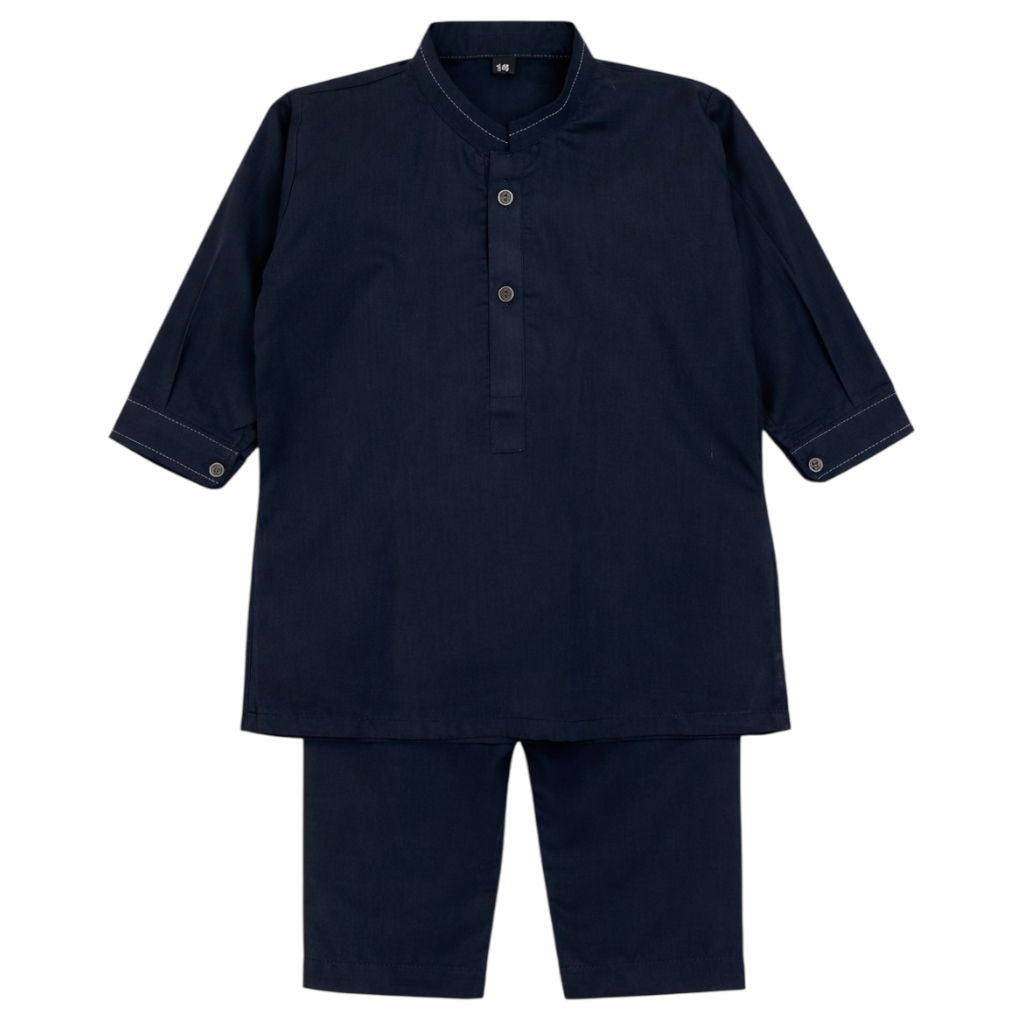 Baby Boy Blue Wash-N-Wear Kurta Trouser Set