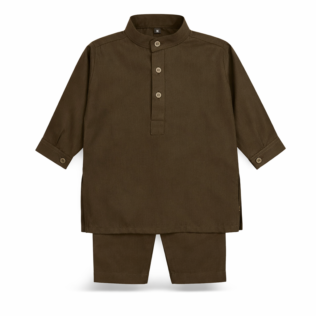 Baby Boy Mehndi Wash-N-Wear Kurta Trouser Set