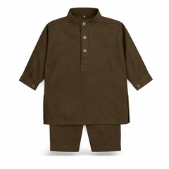Baby Boy Mehndi Wash-N-Wear Kurta Trouser Set
