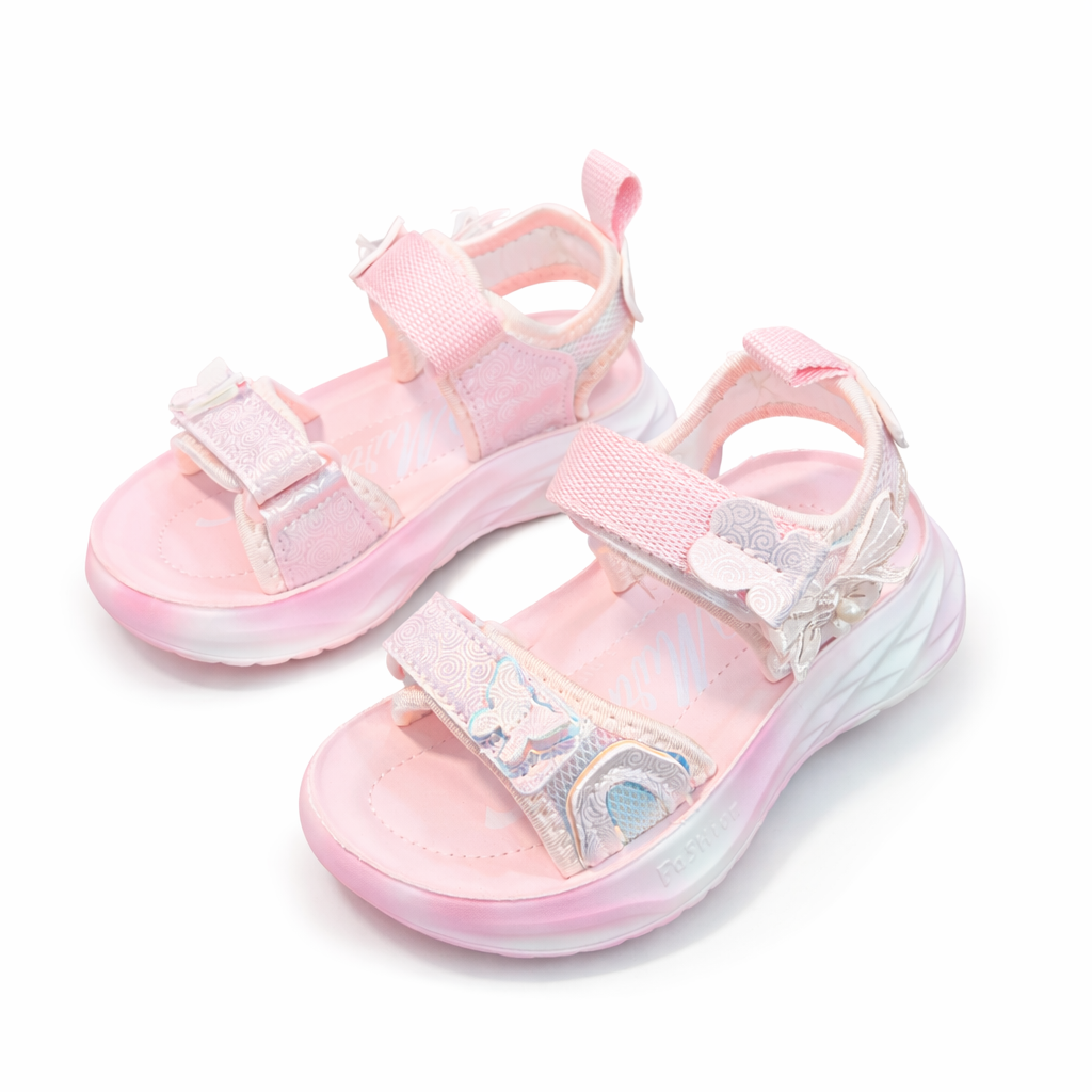 Baby Girl Pink Butterfly Sandal with Strap