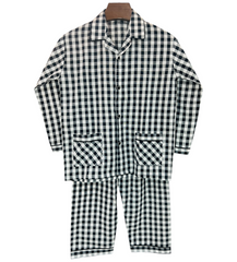 Black Cheque Cotton Night Suit