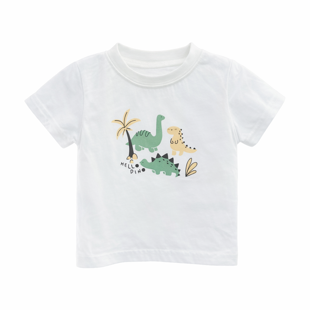 Baby Boy 3-Piece Green Shirt & Shorts Set with Dino T-Shirt