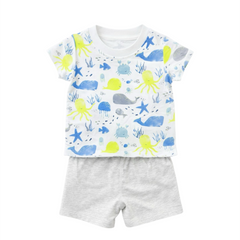 Boys 3-Piece Suit Set – Light Grey, Ocean & Safari Designs