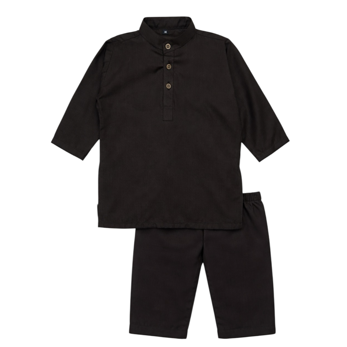 Baby Boy Chocolate Brown Checkered Wash-N-Wear Kurta Trouser Set