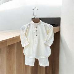 Cream Kurta Shalwar Set