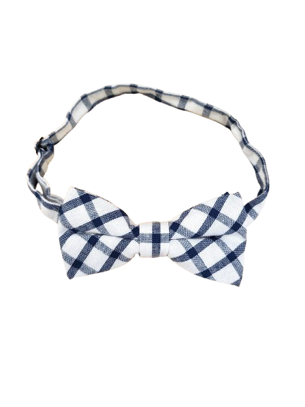 White Checkered Bow Tie