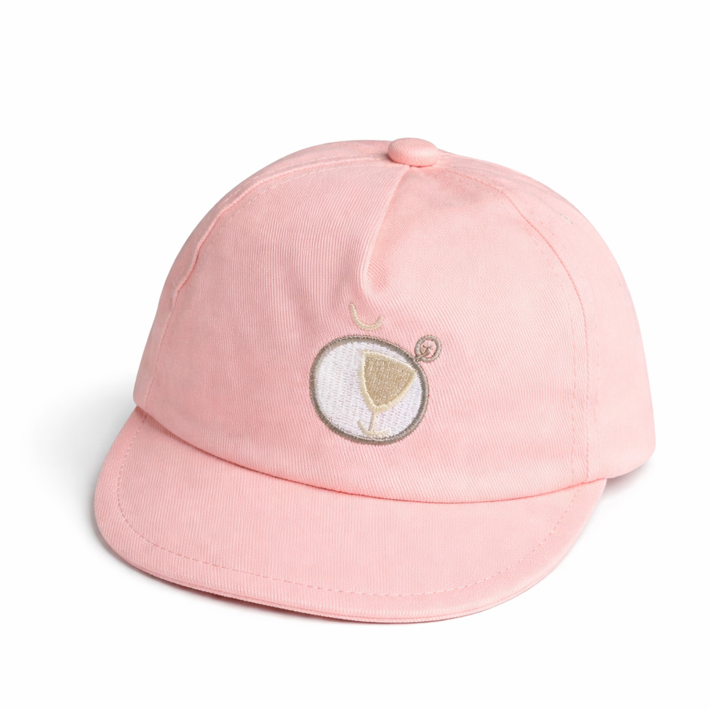 Baby Pink Cotton P Cap for Kids