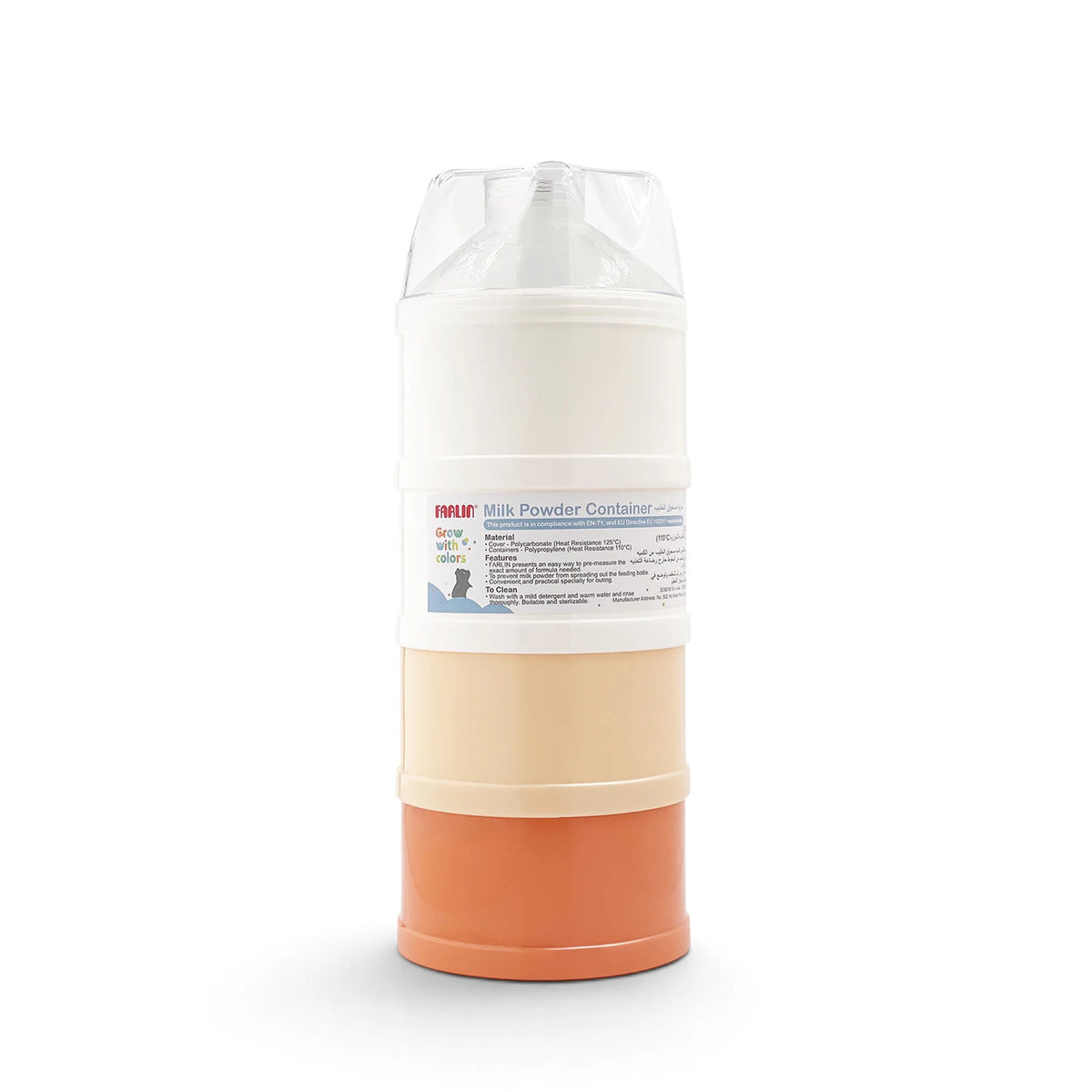 Farlin Milk Container Grow With Colors Peach