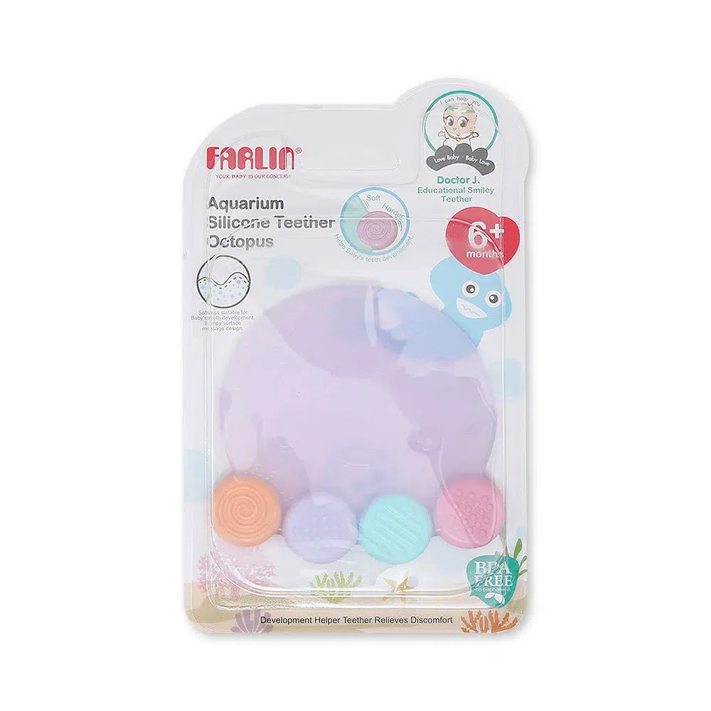 Farlin Silicone Teether – Lavendar Octopus