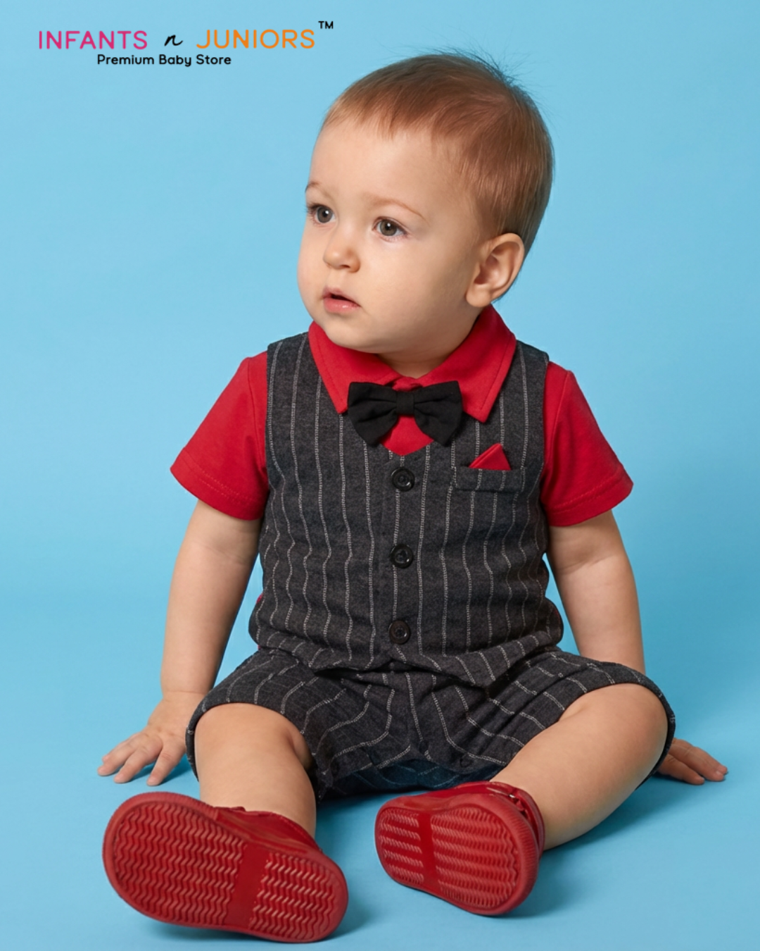 Baby Boy Formal Red Romper