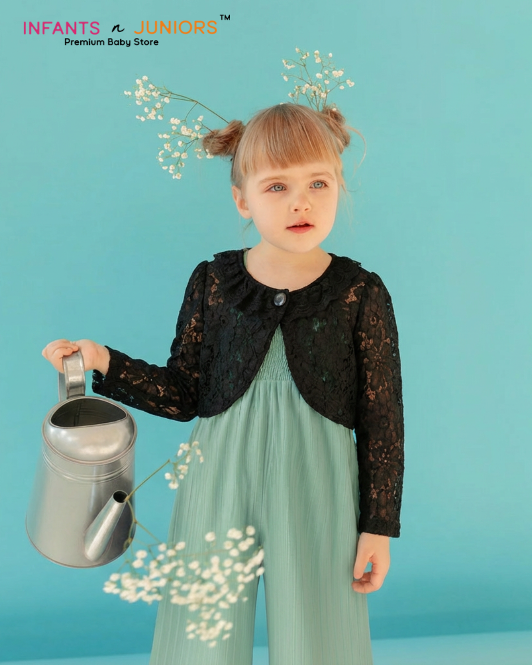 Black Frill Baby Girl Shrug