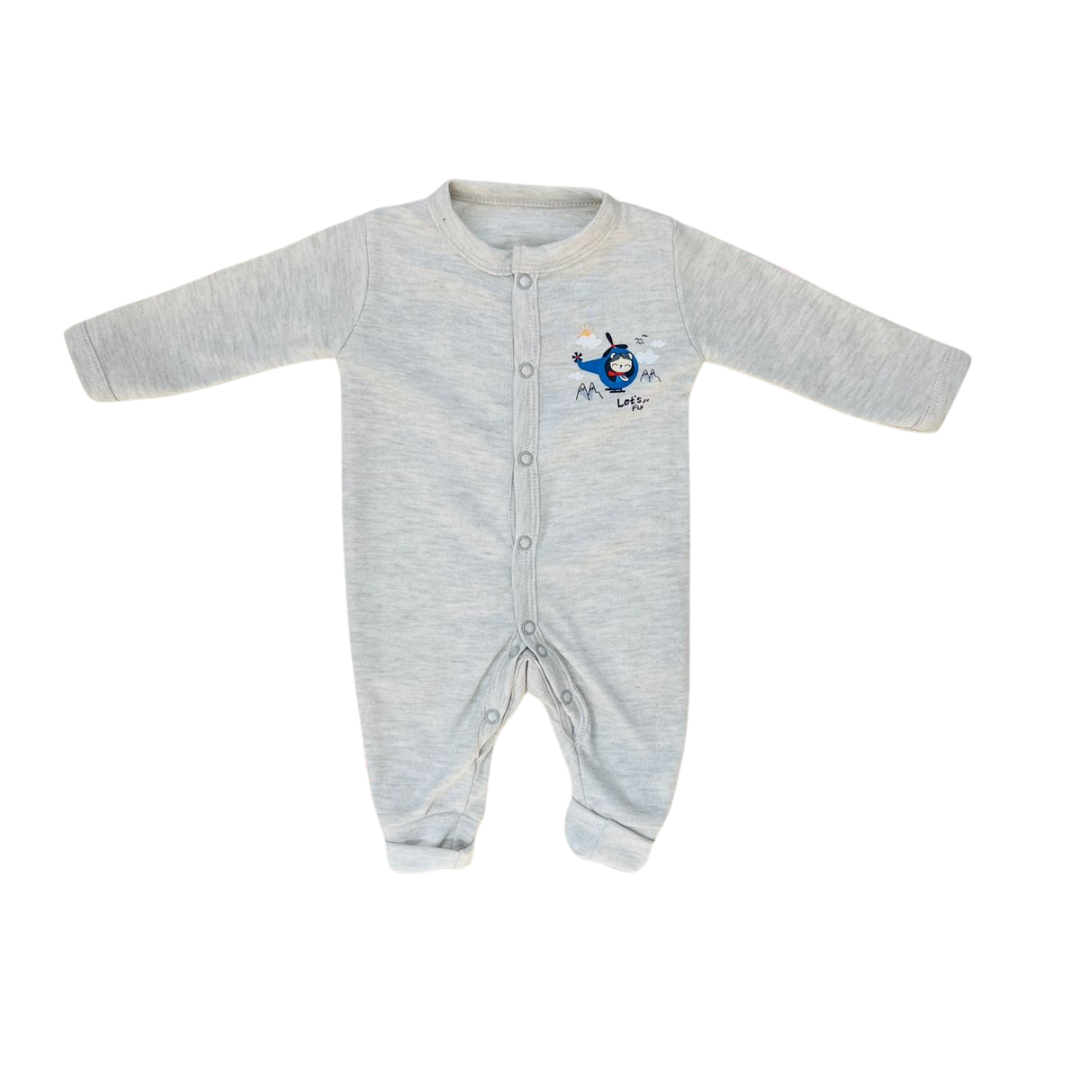 Baby Boy Open Feet Romper