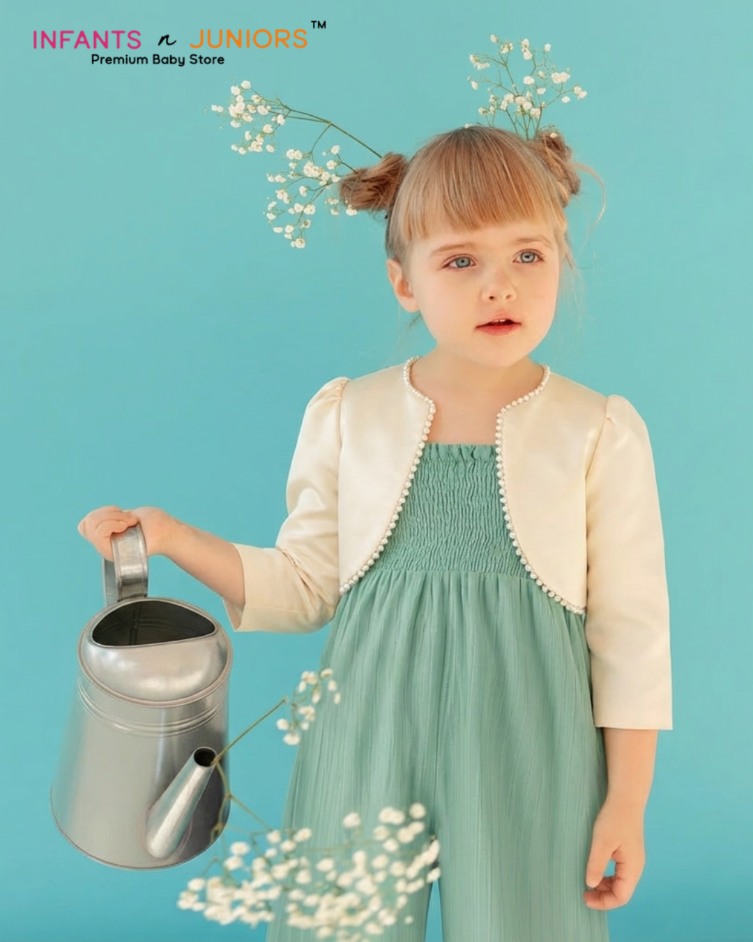 Baby Girl Pearl Button Shrug