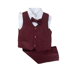 4PC Baby Boy Marron Suit