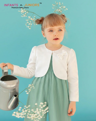 Baby Girl White Silk Shrug