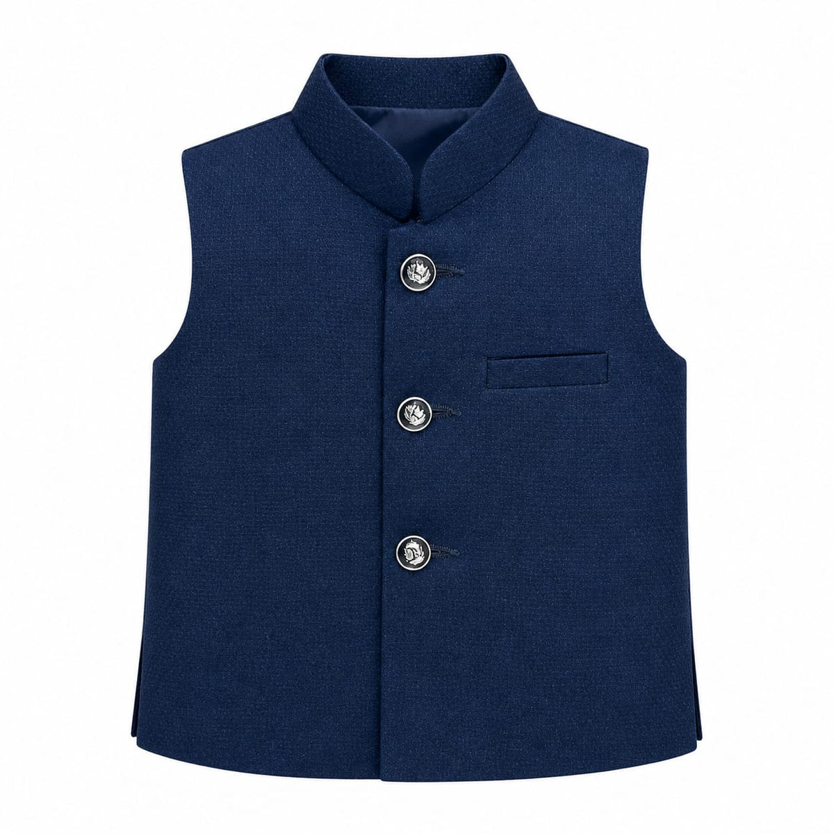 Baby Boy Navy Blue Waistcoat For Kurta Trouser