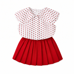 2PC Red Heart Suit