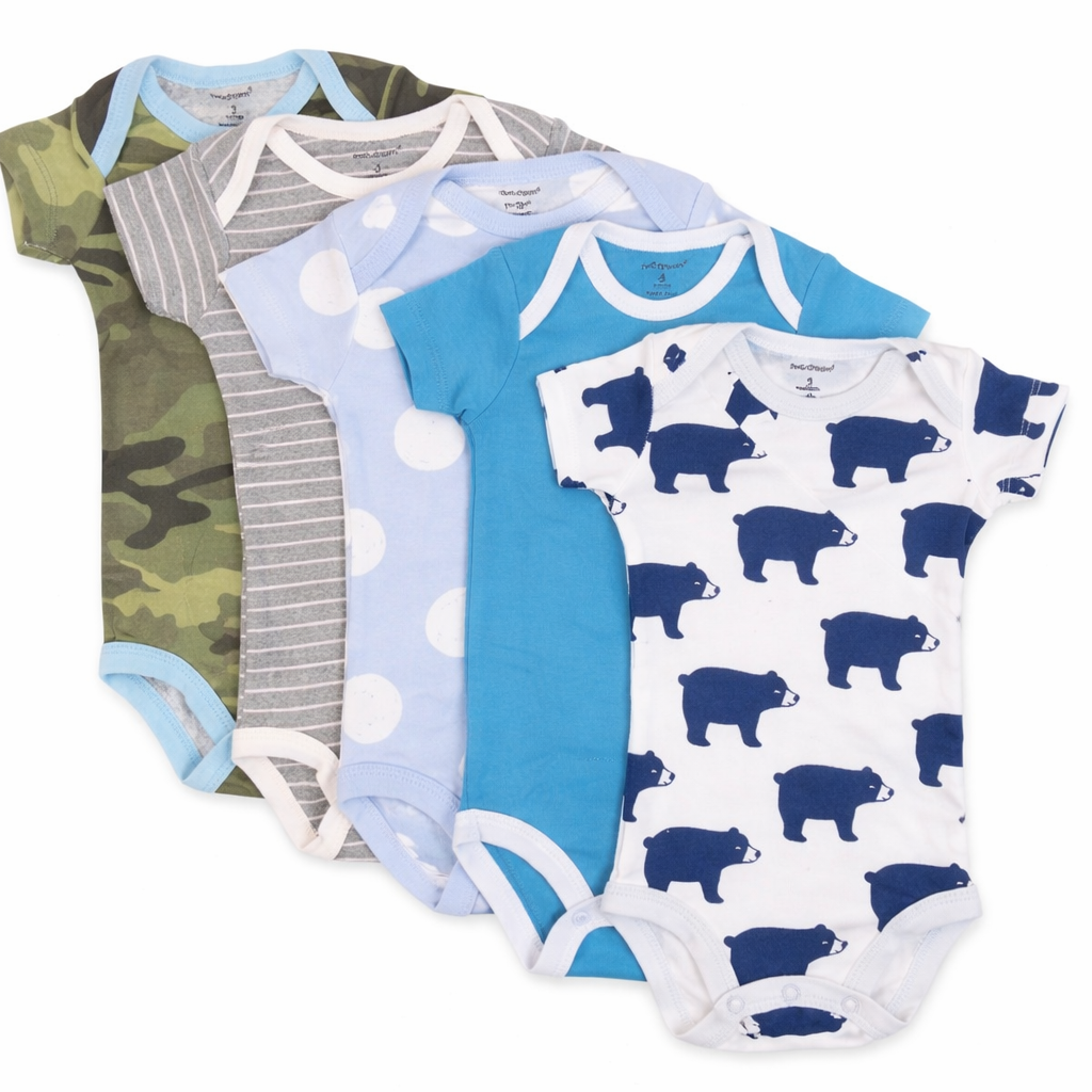 0-3 Month Half Sleeves 5PC Body suit Sets