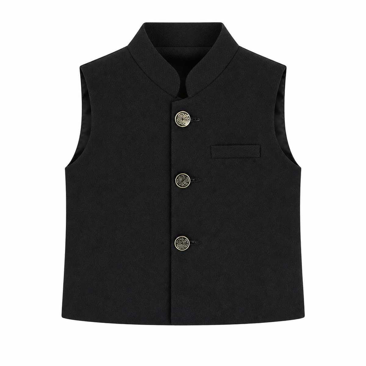 Baby Boy Black Waistcoat For Kurta Trouser